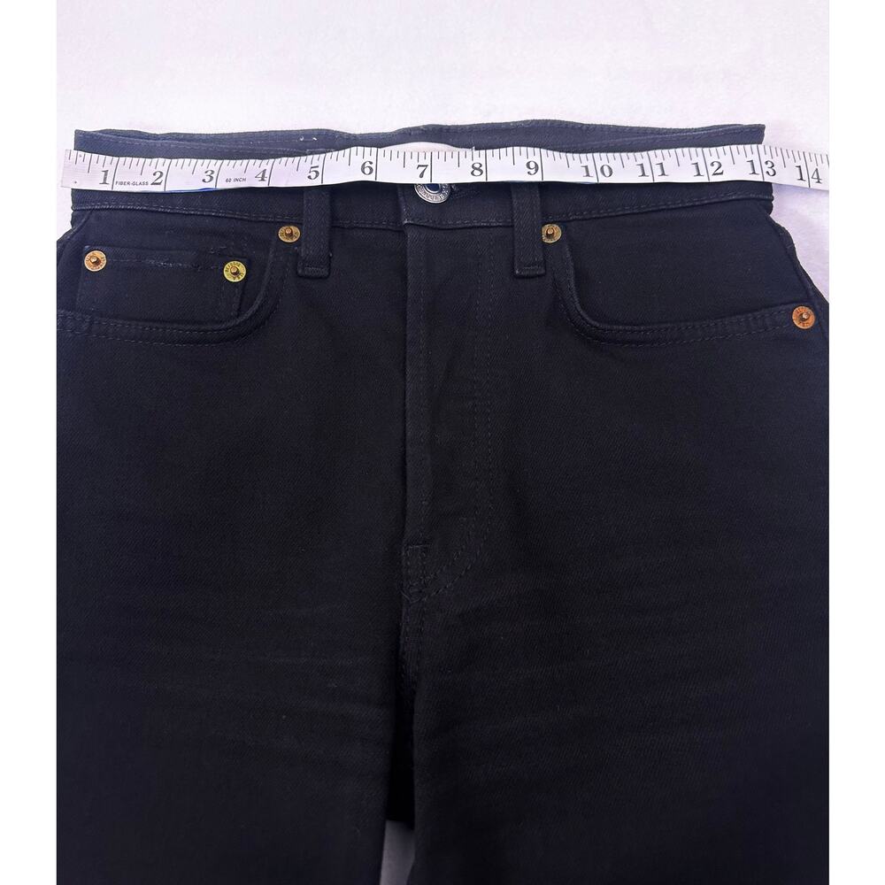 RE/DONE Originals 70s Straight Leg Jet Black Raw Hem Jeans Size 25 High Rise - Picture 11 of 14